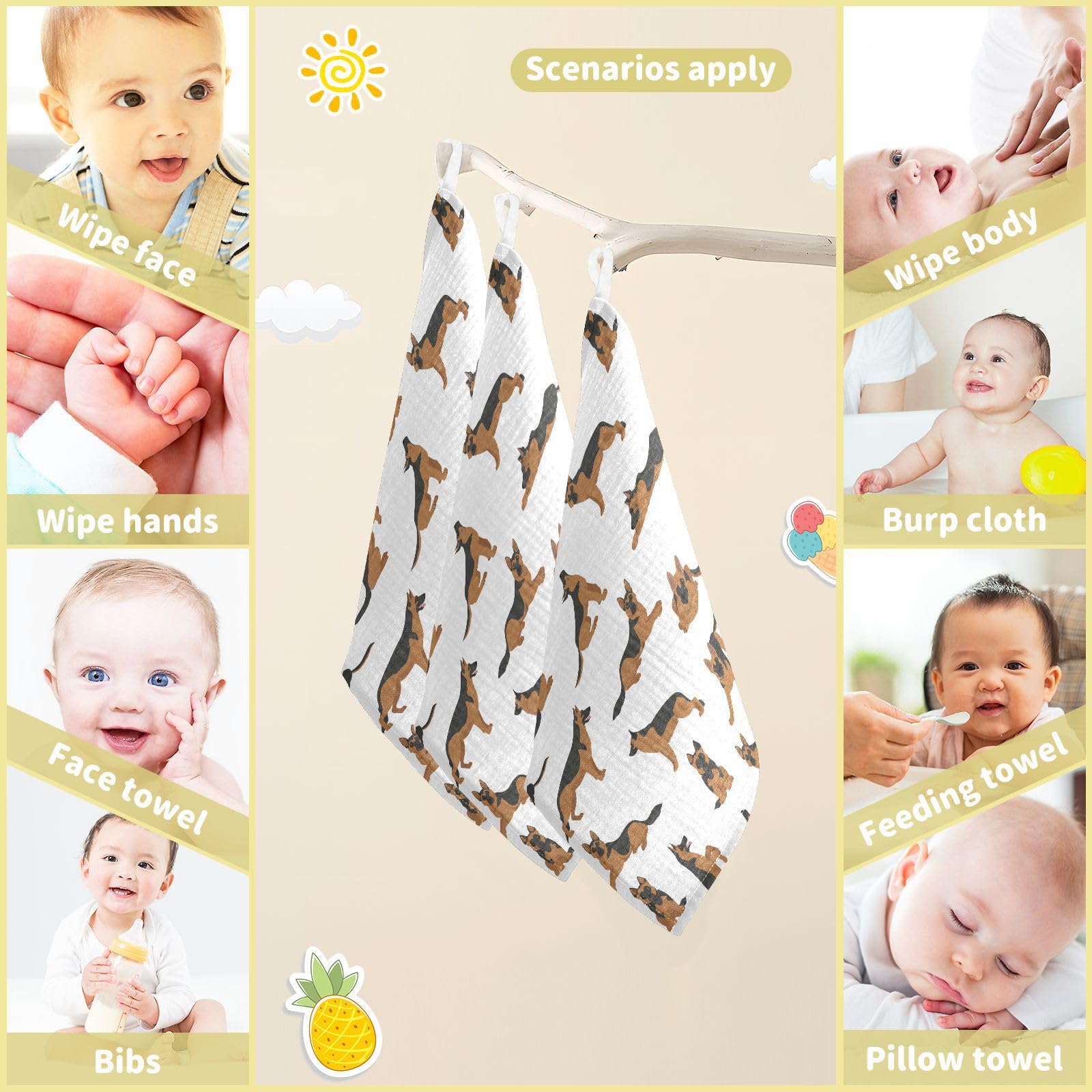 vvfelixl versatile baby towel set for wipes, burp cloths, and towels