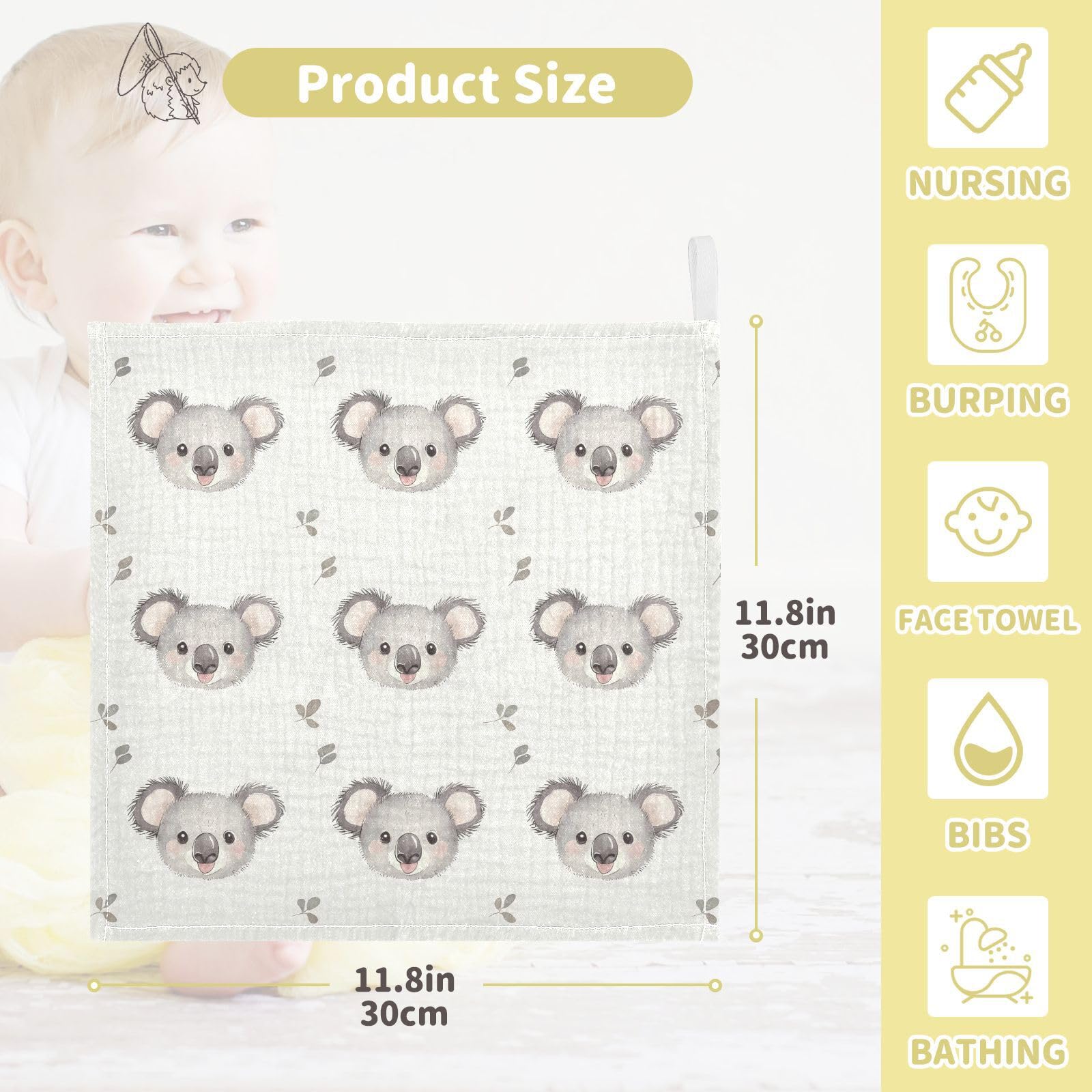vvfelixl baby face towel soft for delicate skin cleansing.