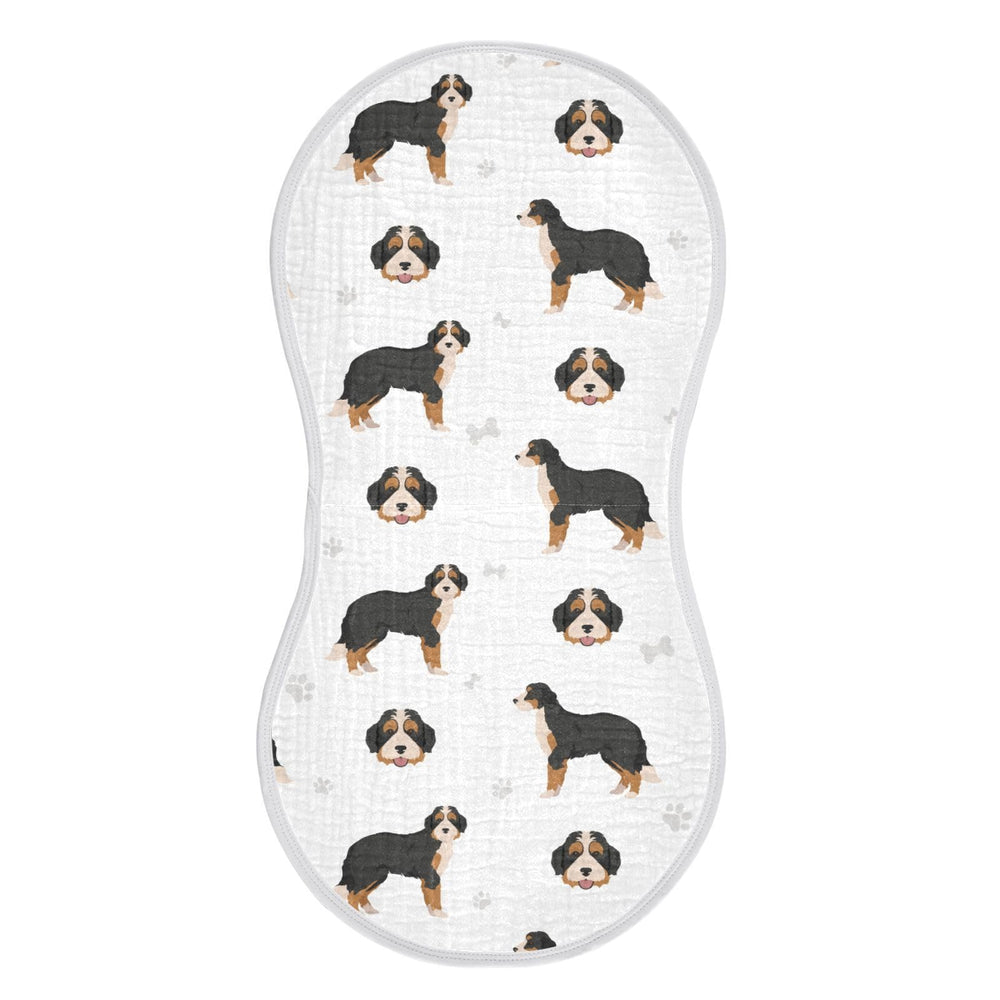 vvfelixl Bernedoodle burp cloth on baby providing gentle protection from spills