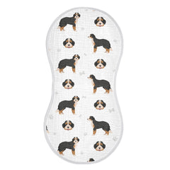 vvfelixl Bernedoodle burp cloth on baby providing gentle protection from spills