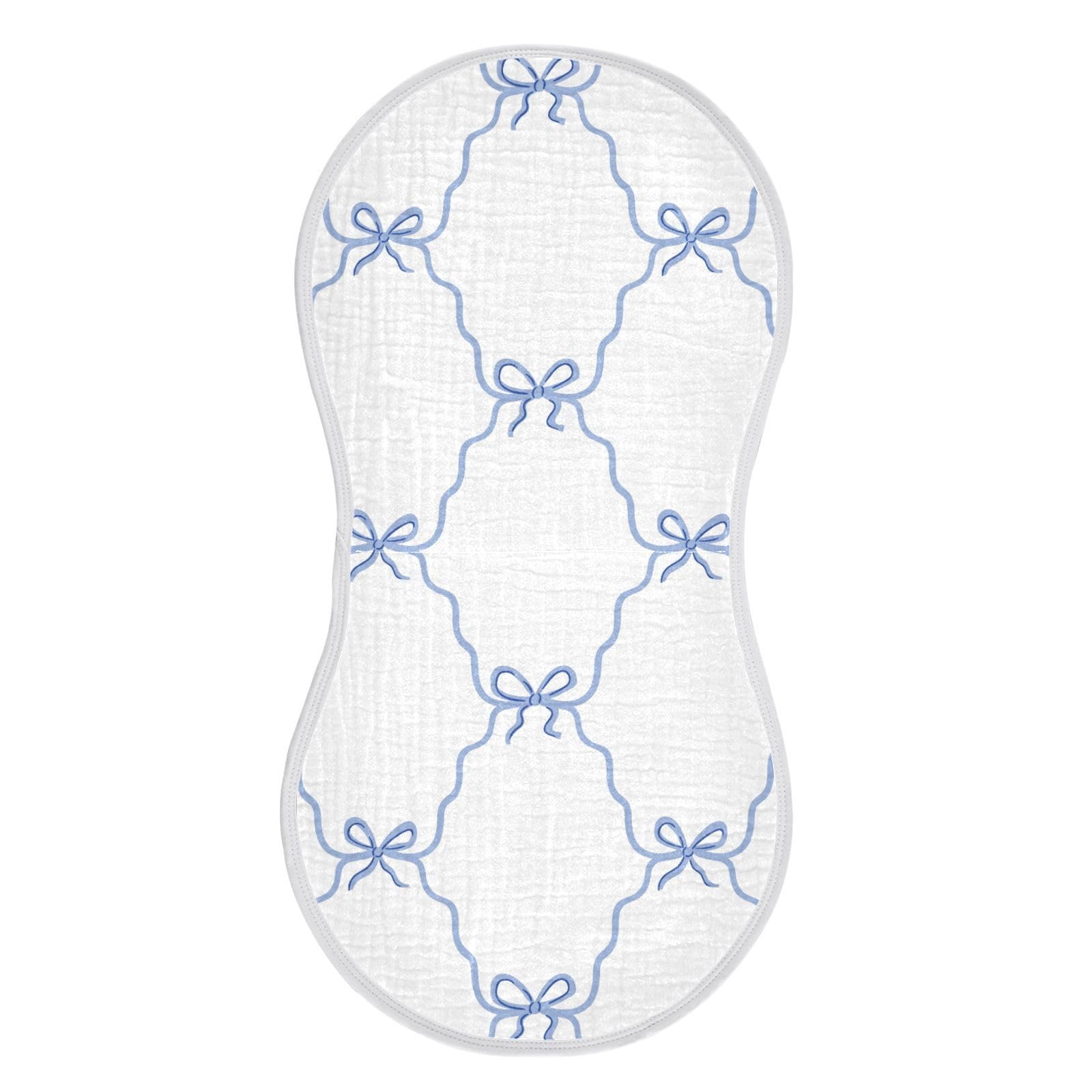 vvfelixl blue ribbon bow burp cloth front view provides secure shoulder coverage for newborns