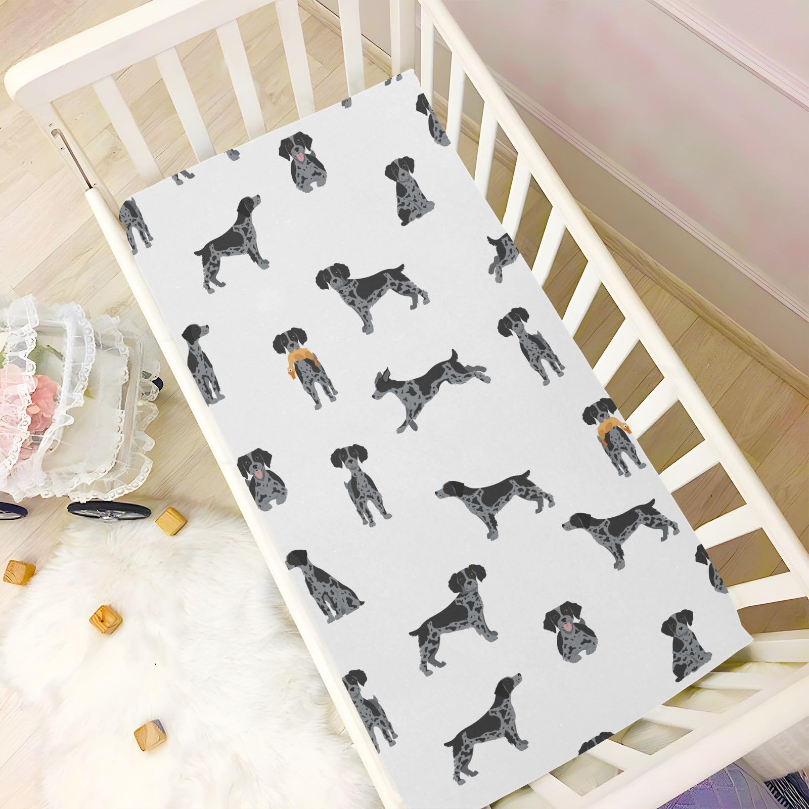 vvfelixl Brittany Spaneil two size options for playard and crib