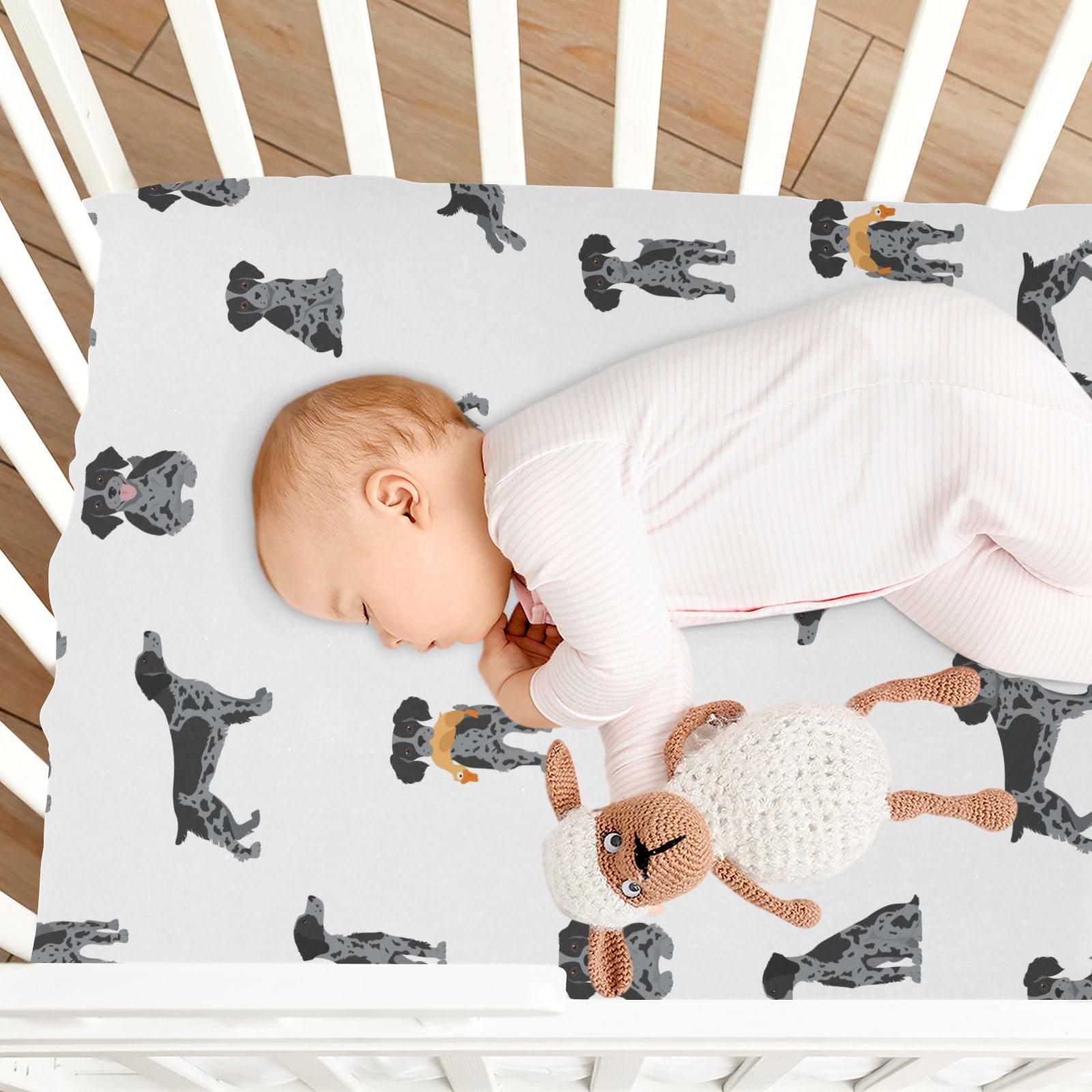 vvfelixl Brittany Spaneil fits most standard crib and toddler mattresses