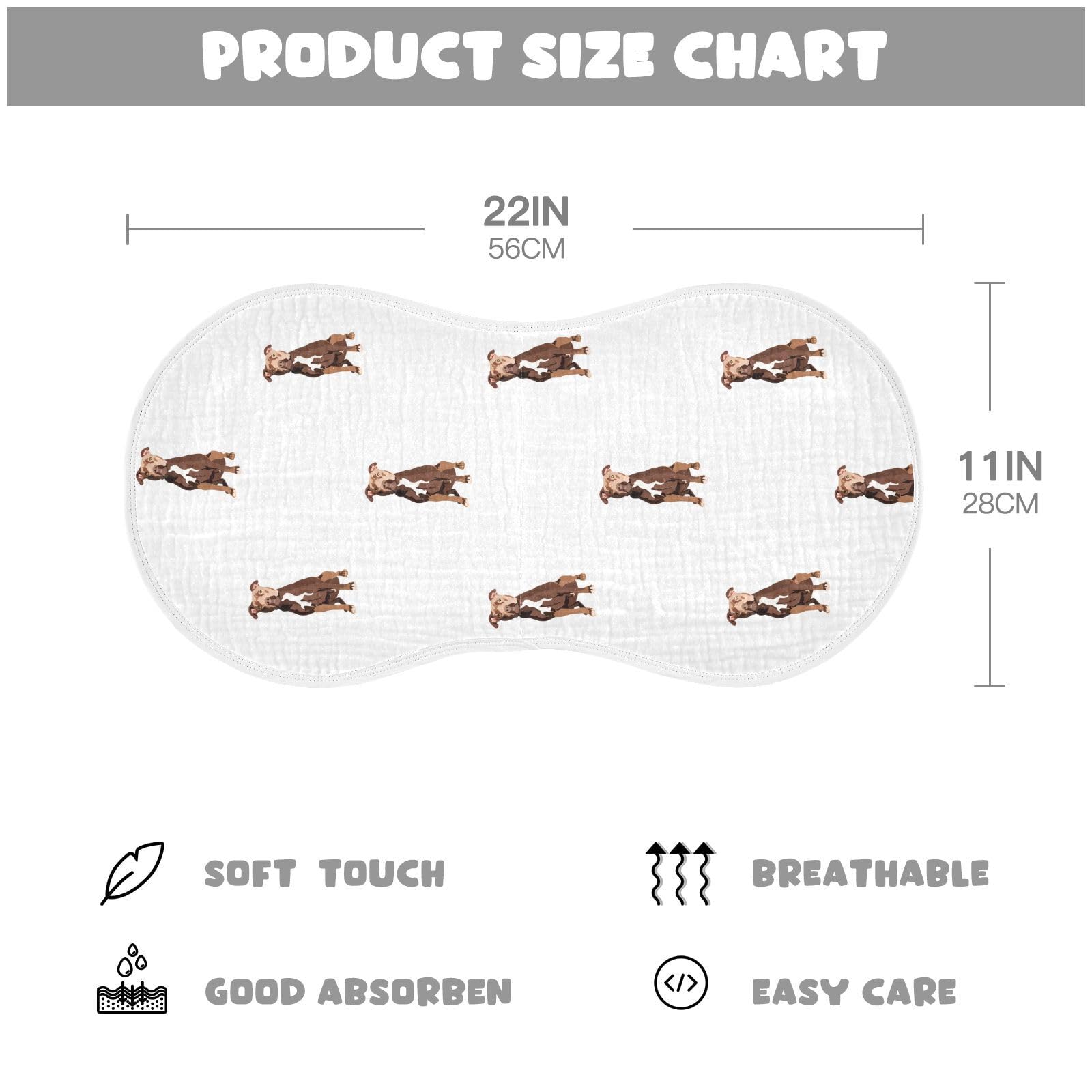vvfelixl burp cloth with figure-8 design for secure fit