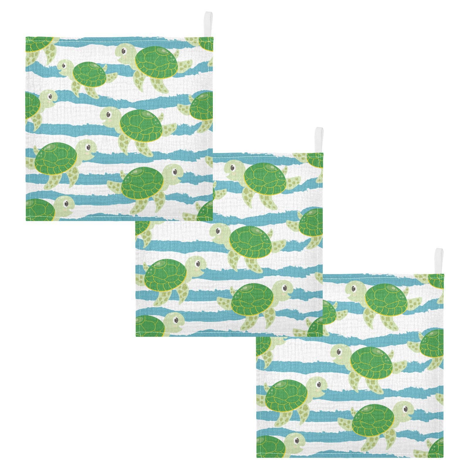 vvfelixl green turtle burp cloth pattern, gentle on skin and ideal for meals cleanup