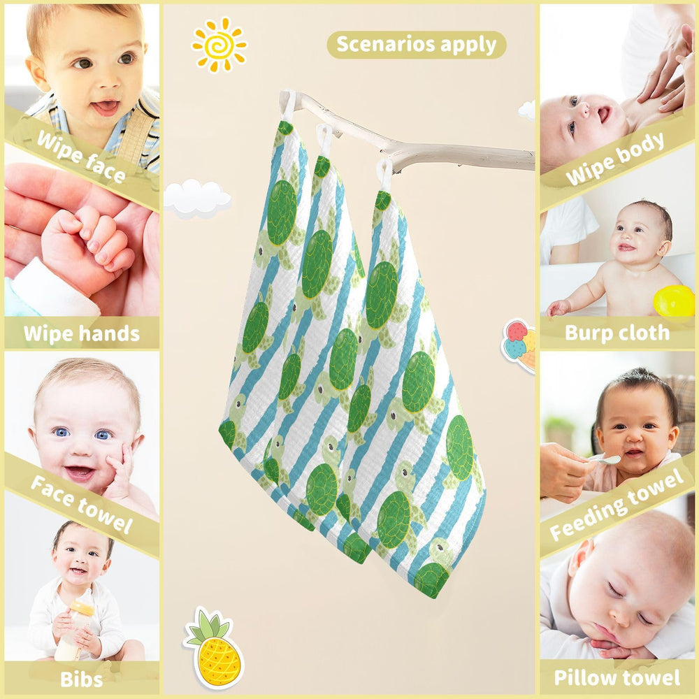 vvfelixl turtles pattern baby burp cloth, keeps messes contained during feeds