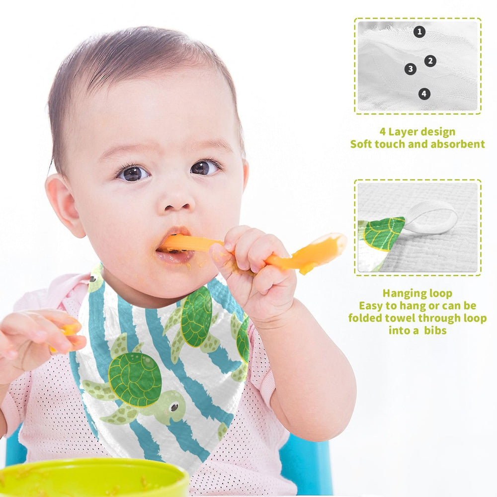 vvfelixl turtle design muslin burp cloth, breathable and durable