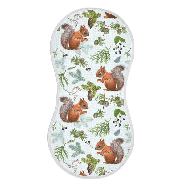 vvfelixl forest squirrels blue burp cloth with soft cotton front for quick drool absorption