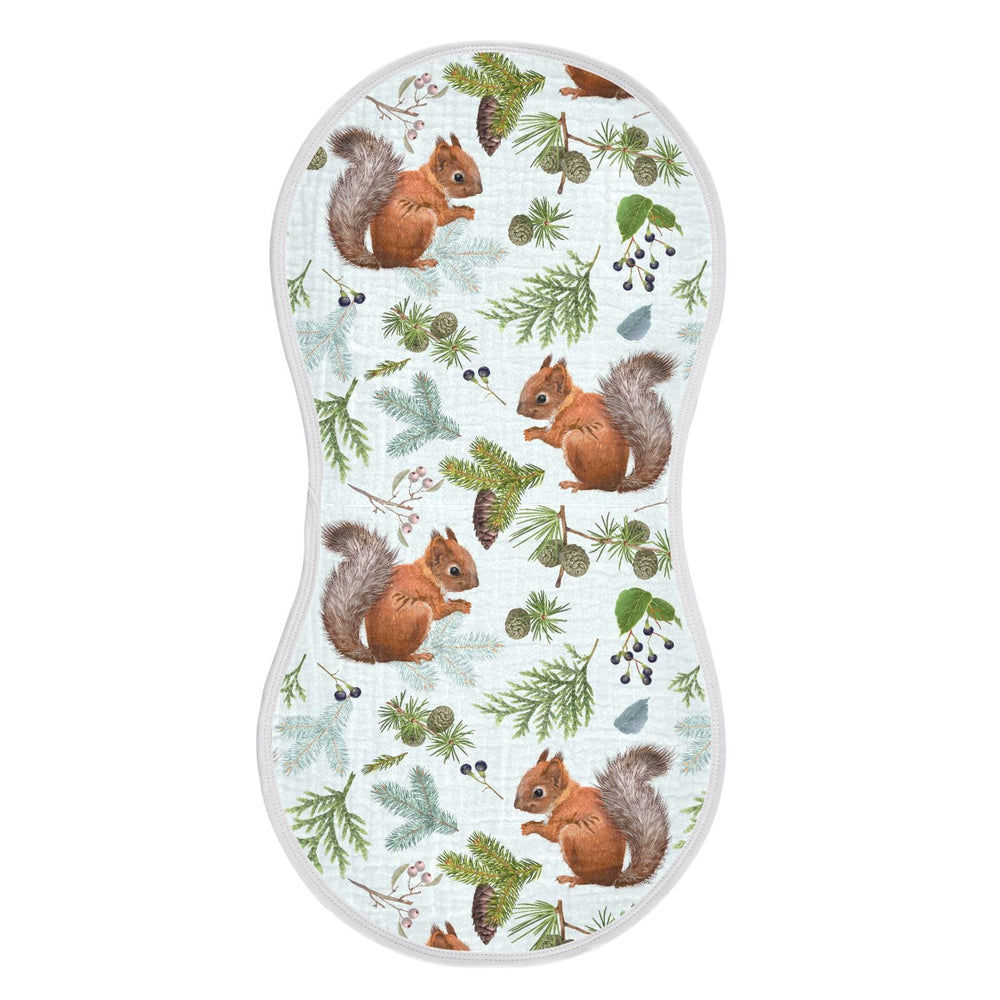 vvfelixl forest squirrels blue burp cloth with soft cotton front for quick drool absorption