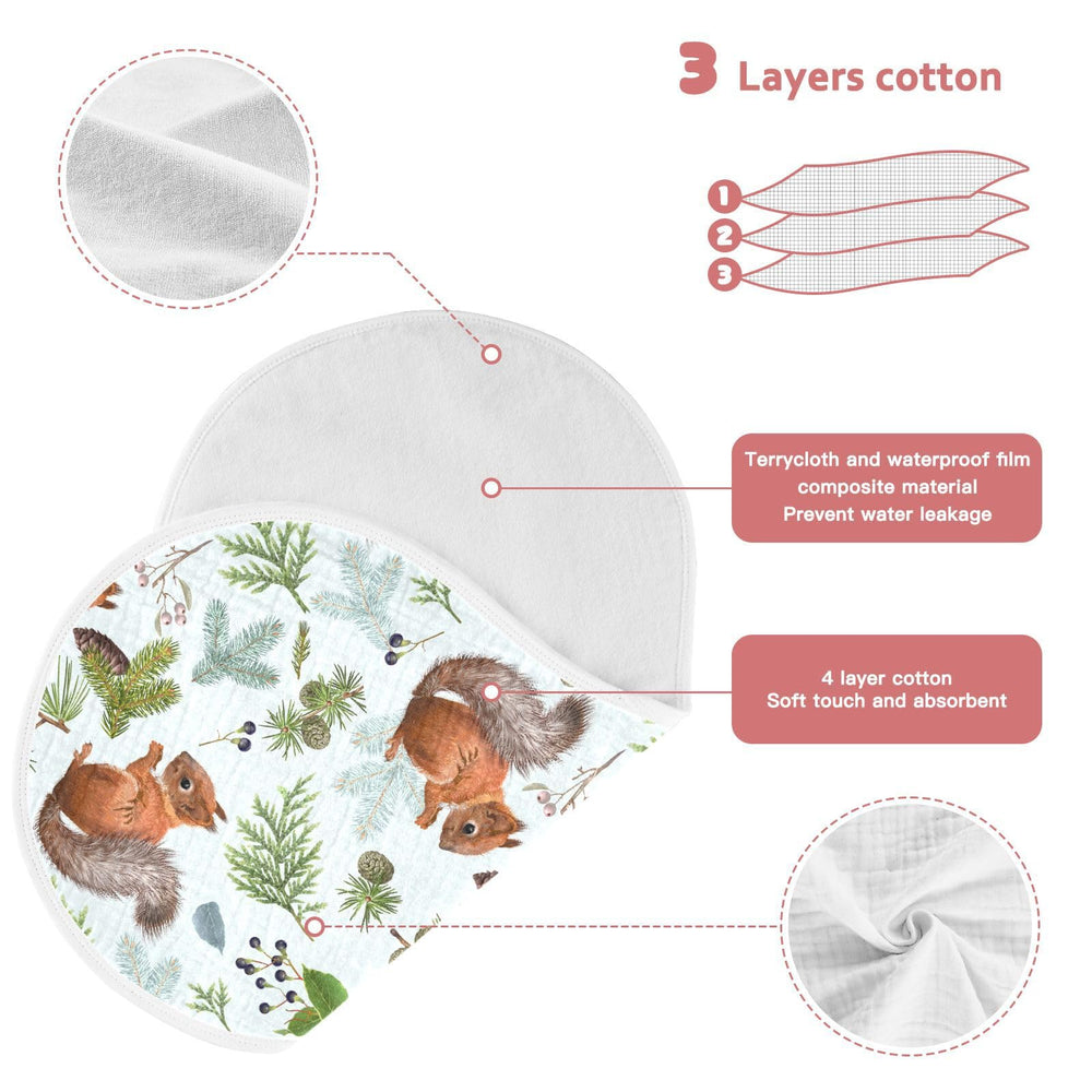 vvfelixl forest squirrels blue burp cloth highlighting 22x11 inch size for coverage