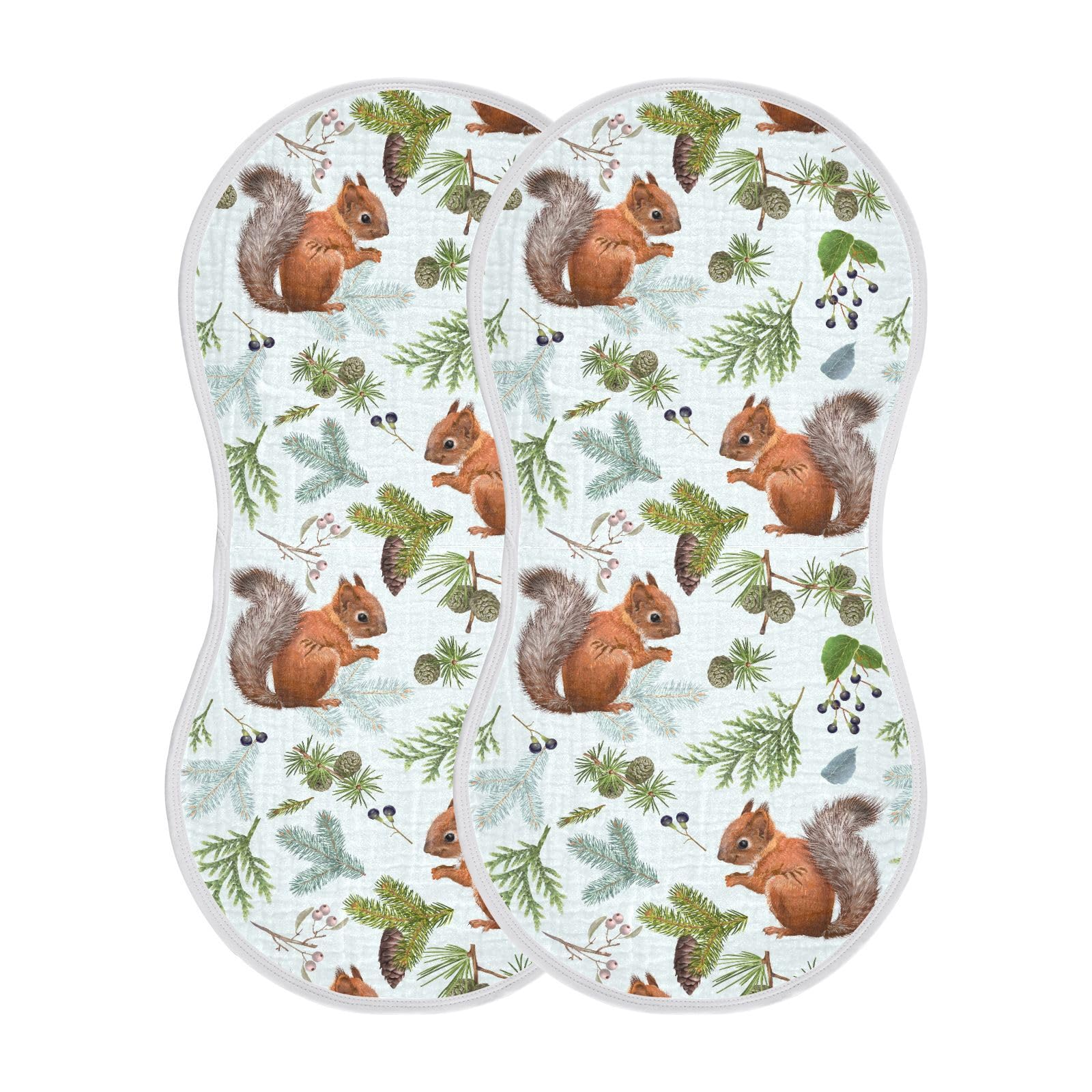 vvfelixl forest squirrels blue burp cloth as an anti-spitting towel