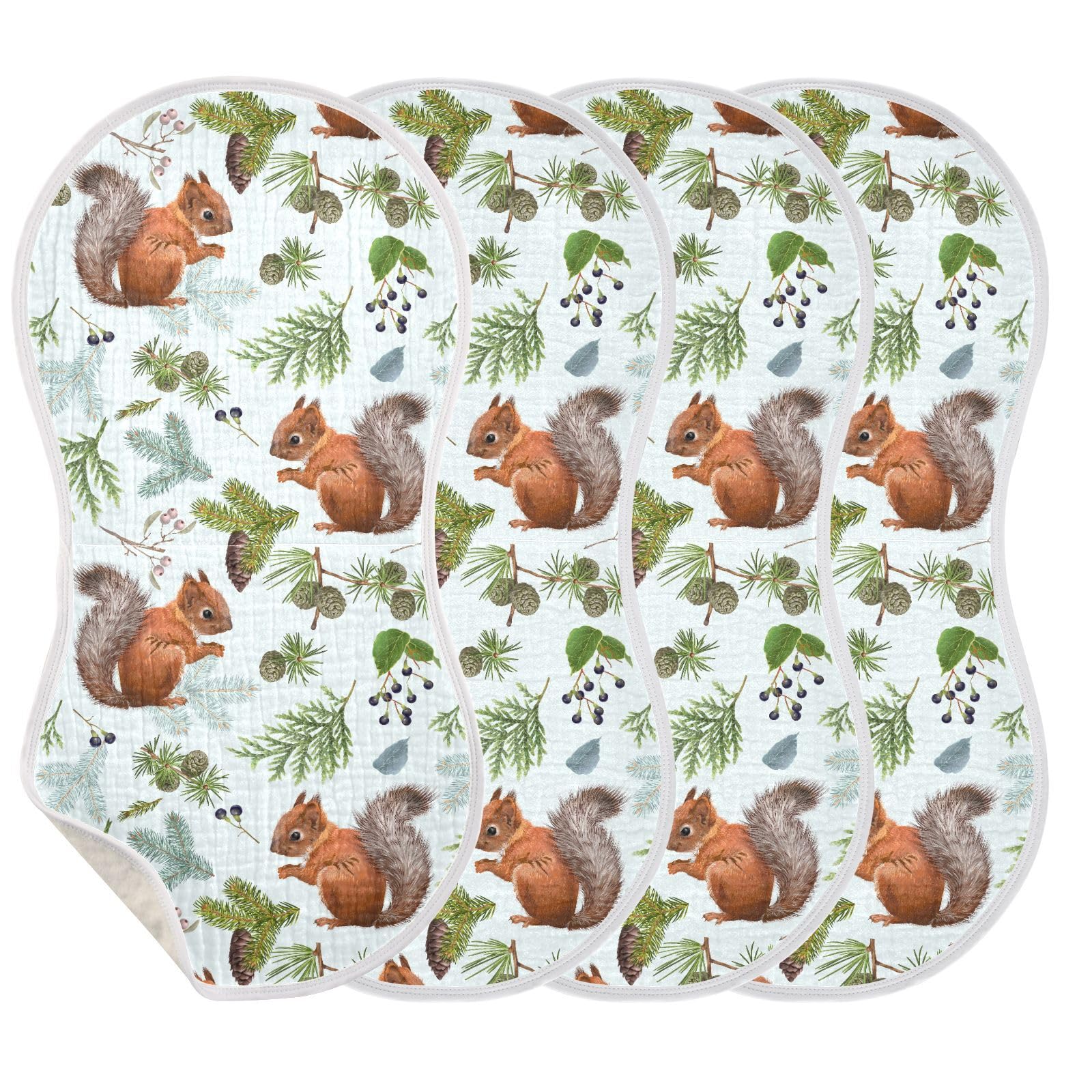 vvfelixl forest squirrels blue burp cloth in a nursery setting emphasizing durability