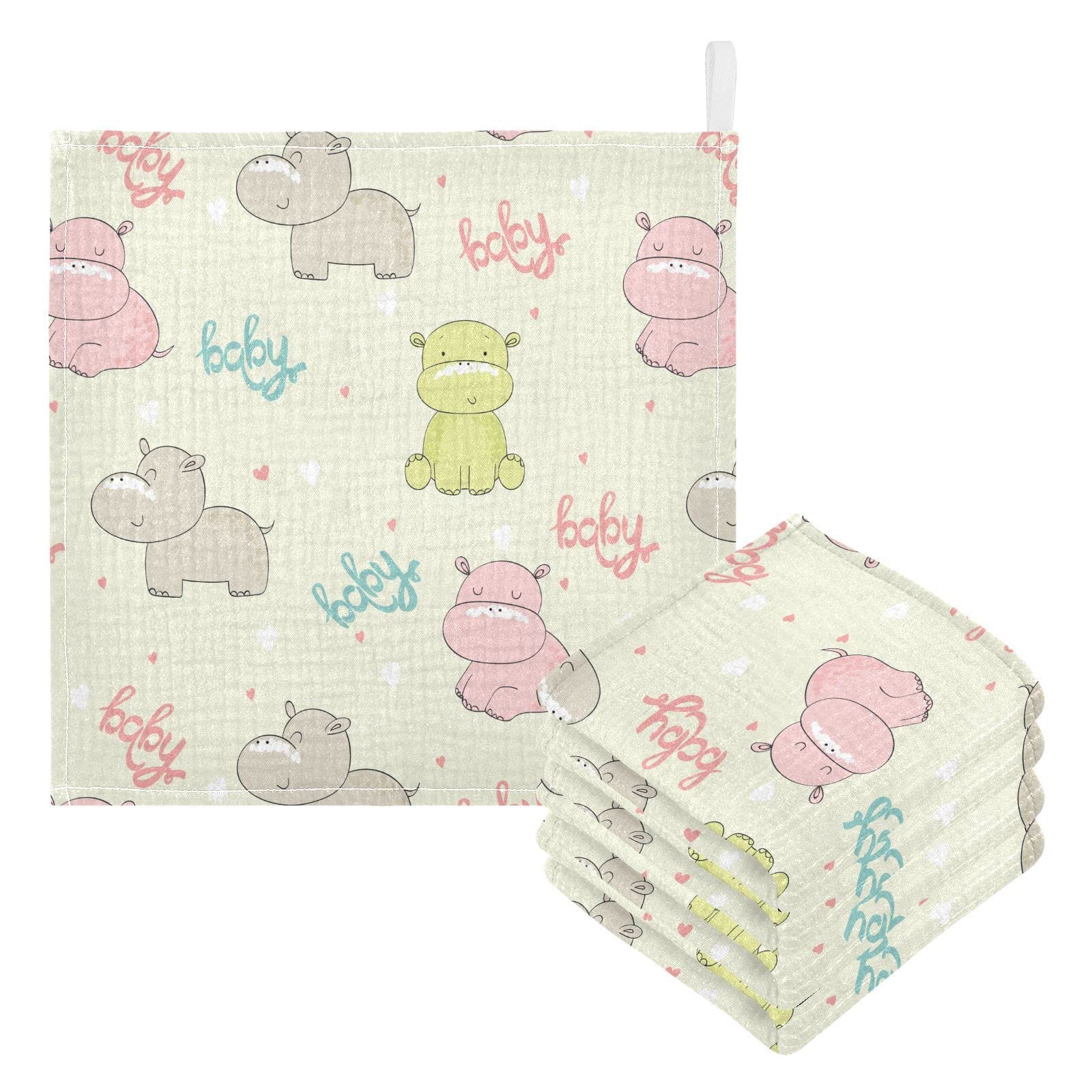 vvfelixl cotton hippo washcloth beige for newborn baths; gentle cleansing