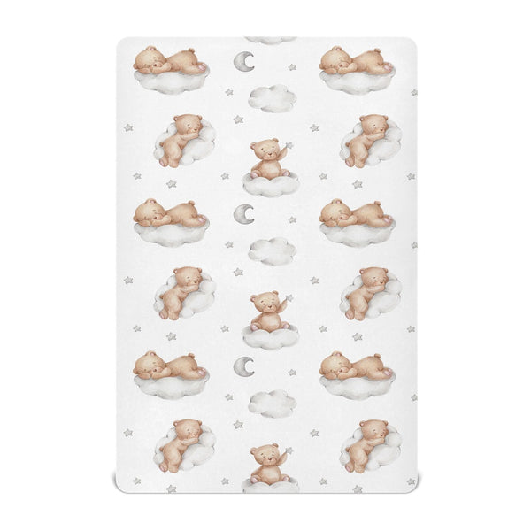 vvfelixl crib sheet with bears pattern offers soft, breathable comfort for nap time.