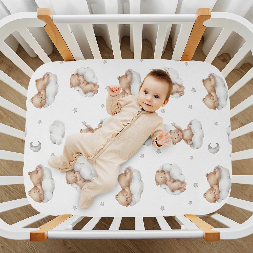vvfelixl crib sheet machine washable for easy cleaning and care.