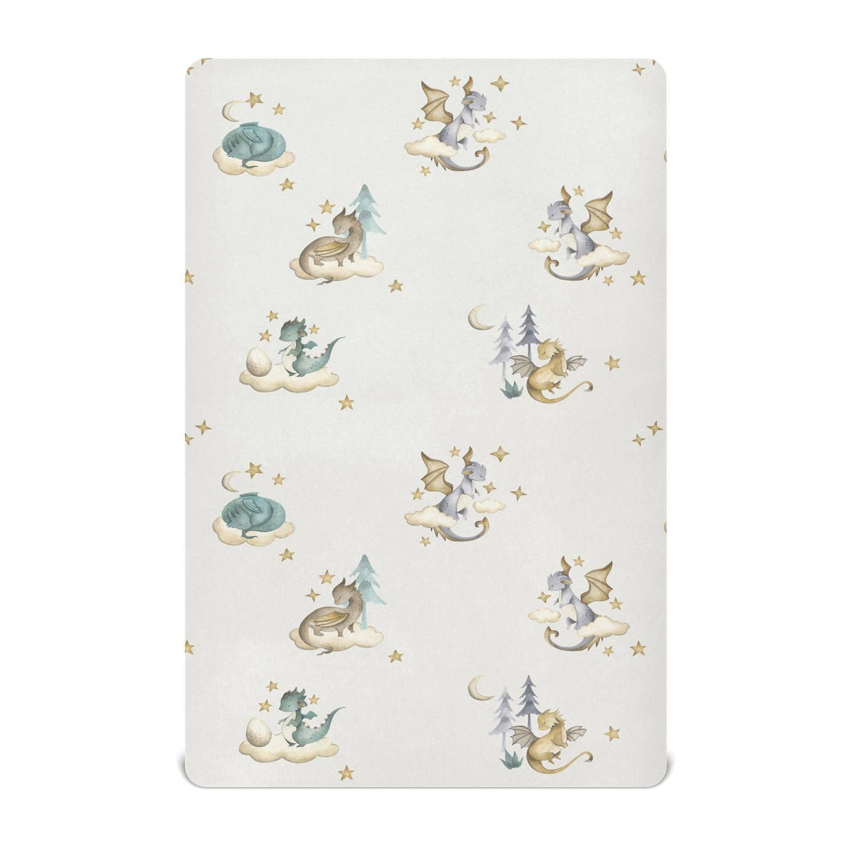 vvfelixl Dragon Baby crib sheets show a playful dragon pattern for a cozy nursery
