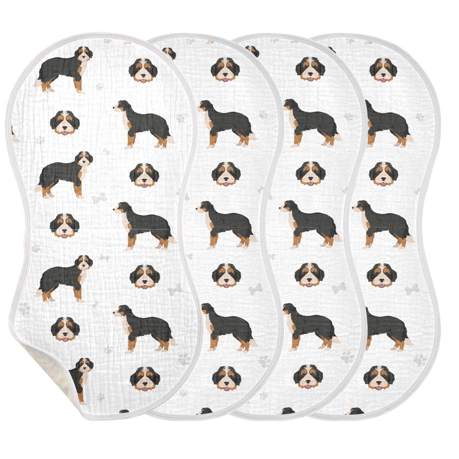 vvfelixl gift-ready Bernedoodle burp cloth pack for showers