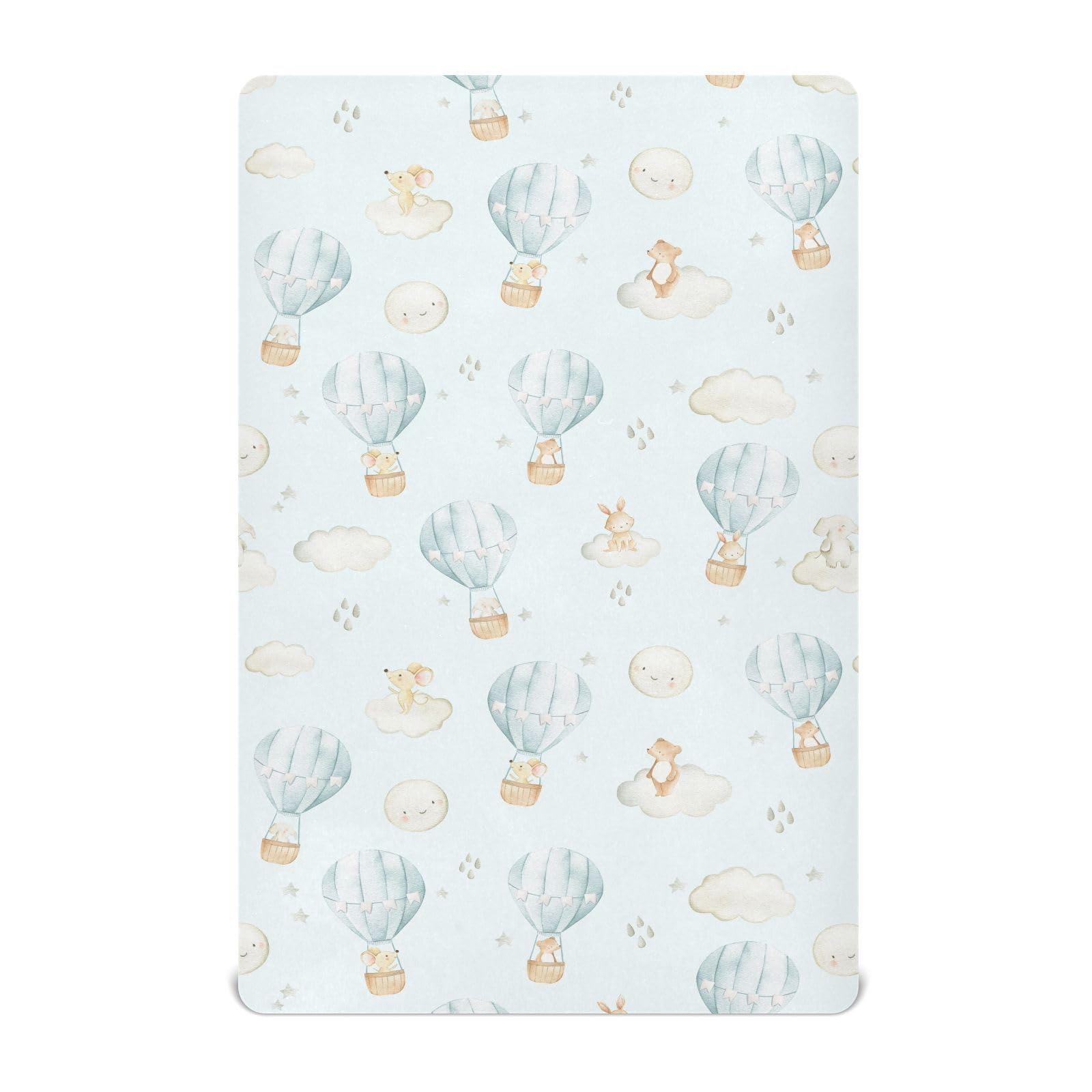 vvfelixl hot air balloon crib sheet white, soft and breathable for peaceful naps