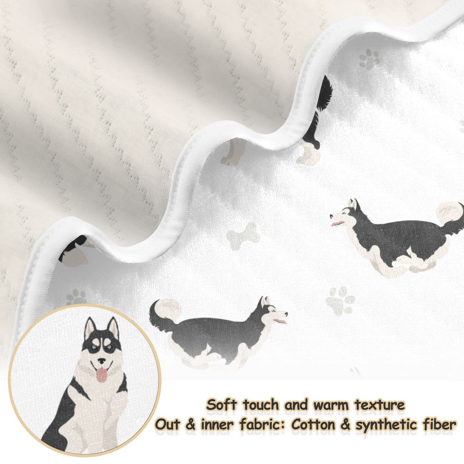 vvfelixl Husky Black blanket ideal for stroller outings.