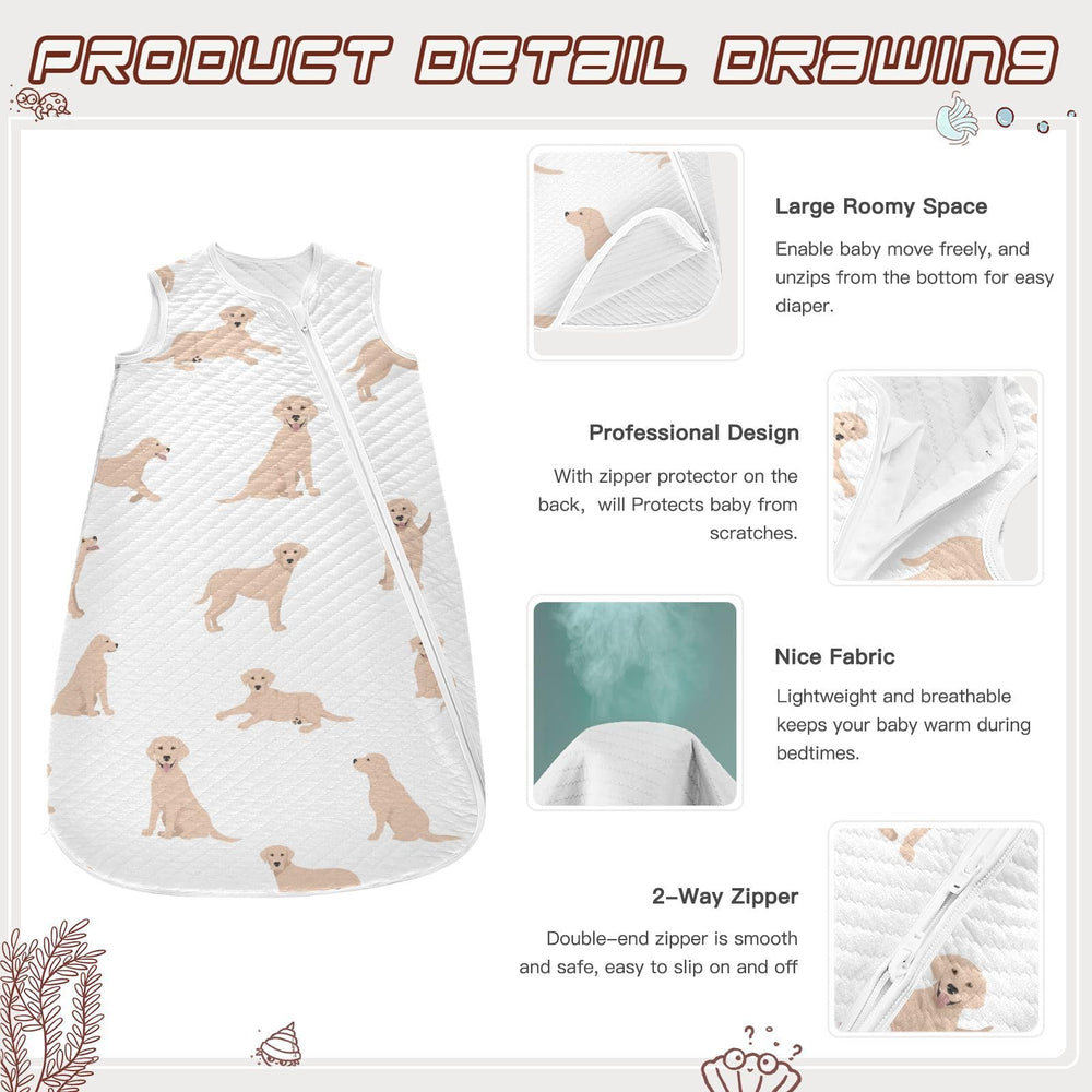 vvfelixl Labrador sleep sack soft cotton surface for gentle skin touch