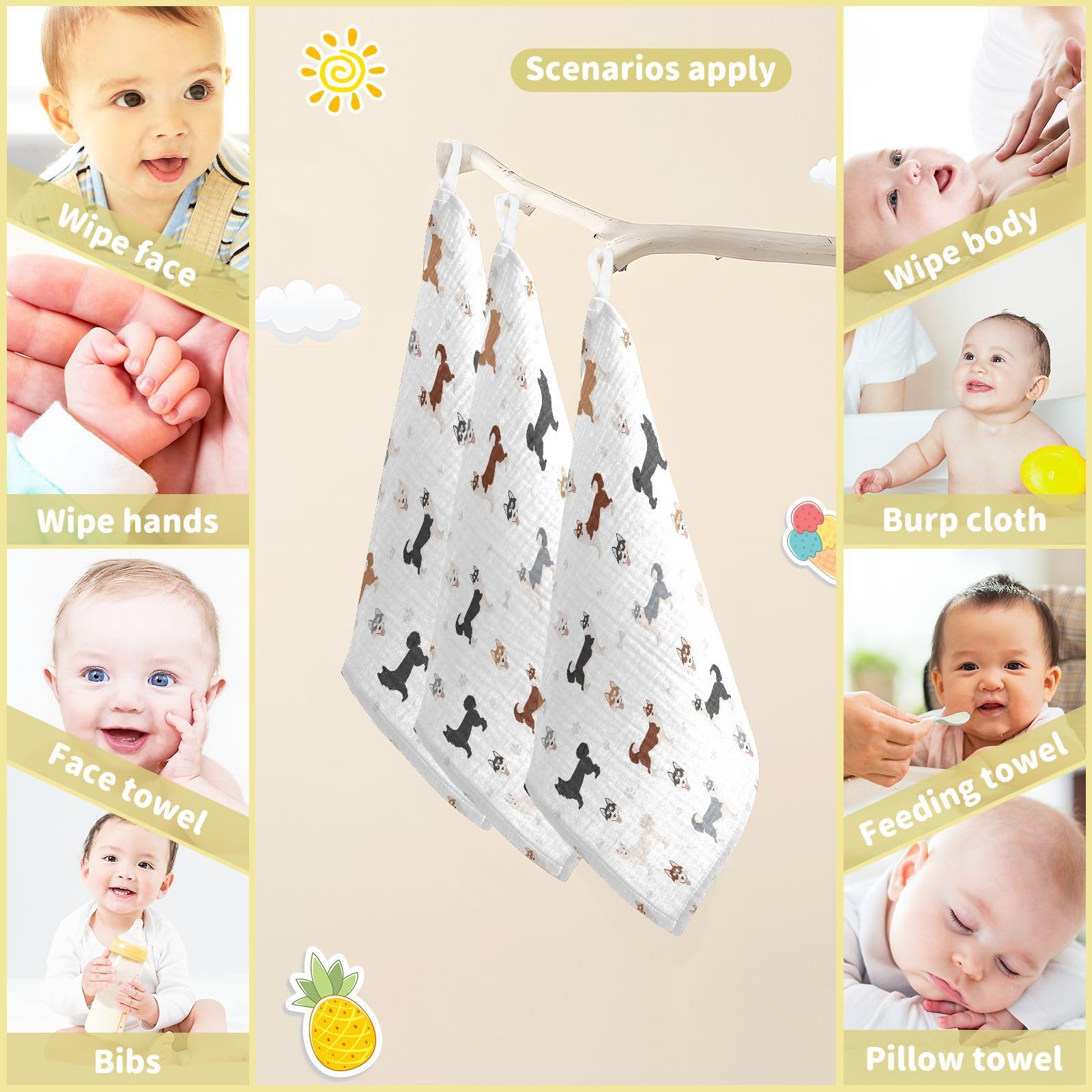 vvfelixl washcloth doubles as baby wipes and burp towel for messes