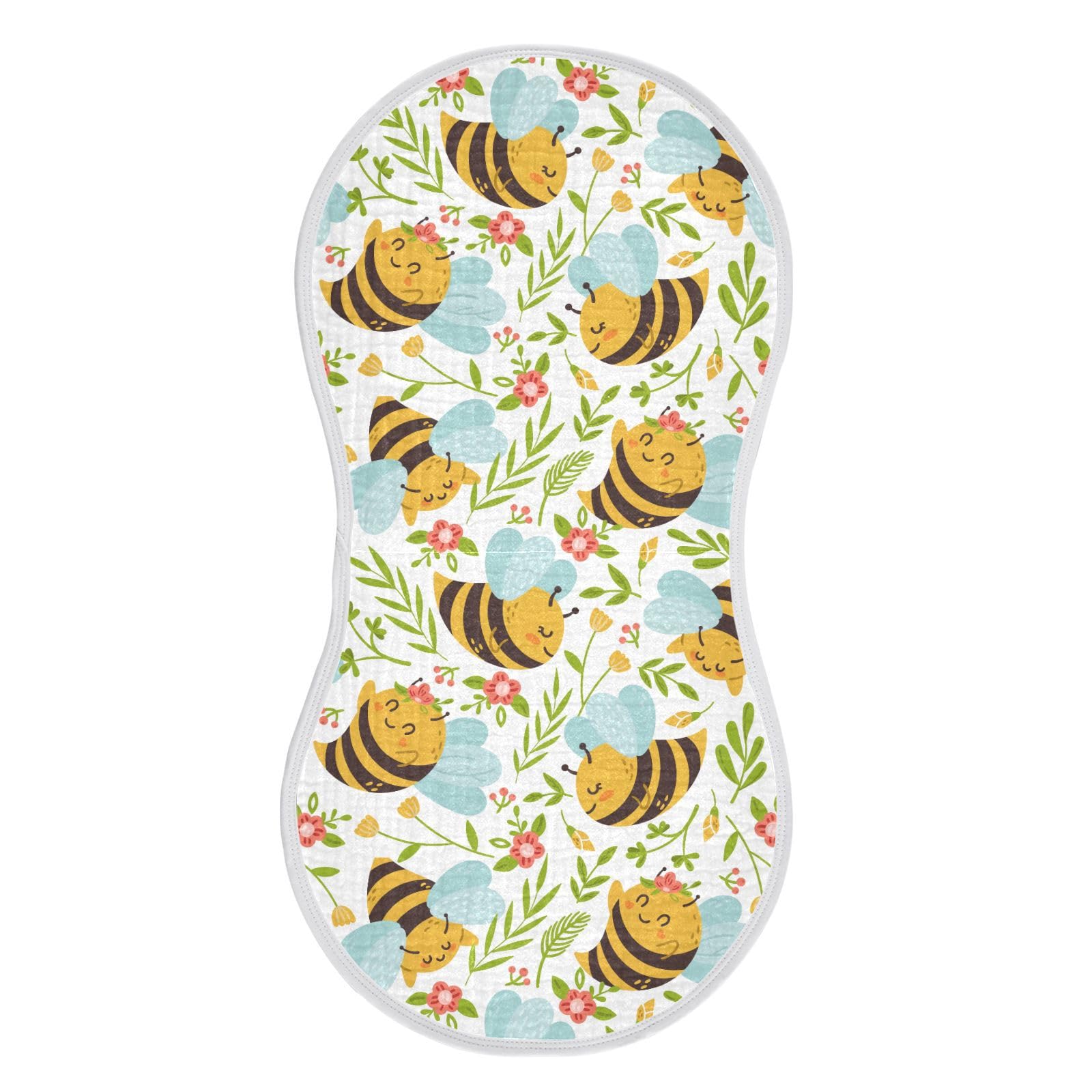 vvfelixl Honey Bee muslin burp cloth shows soft cotton and quick absorption