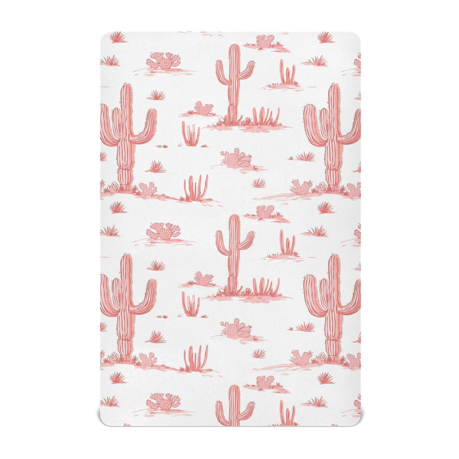 vvfelixl pink cactus pattern crib sheets for a cozy desert-inspired nursery