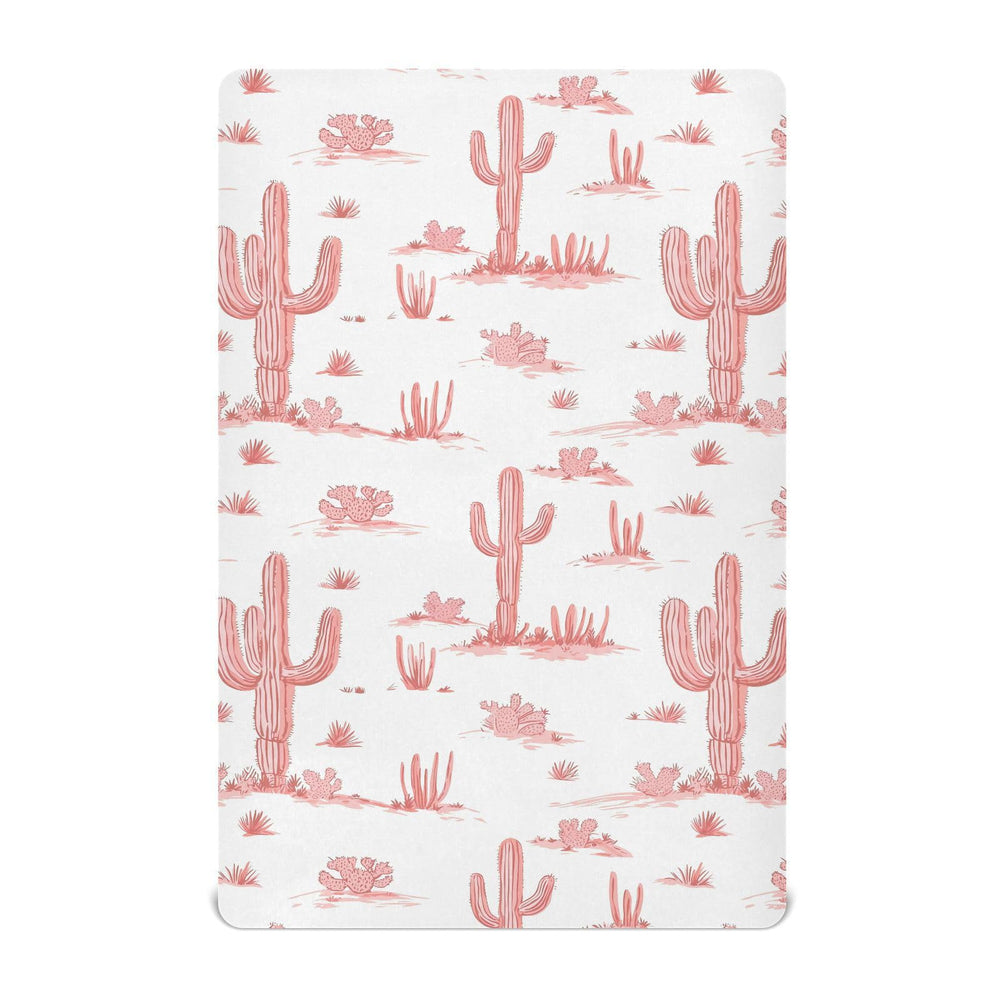 vvfelixl pink cactus pattern crib sheets for a cozy desert-inspired nursery