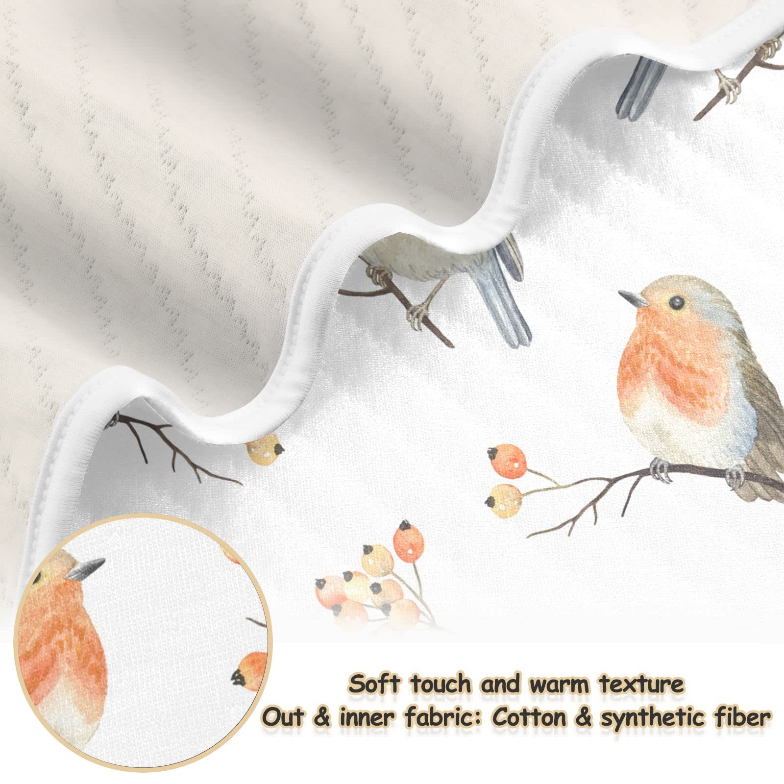 vvfelixl robin birds swaddle-blanket-stroller: ideal for on the go warmth and easy packing.