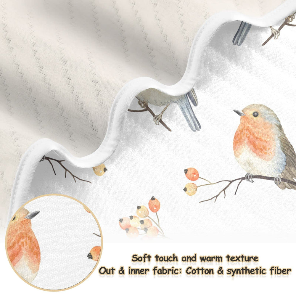 vvfelixl robin birds swaddle-blanket-stroller: ideal for on the go warmth and easy packing.