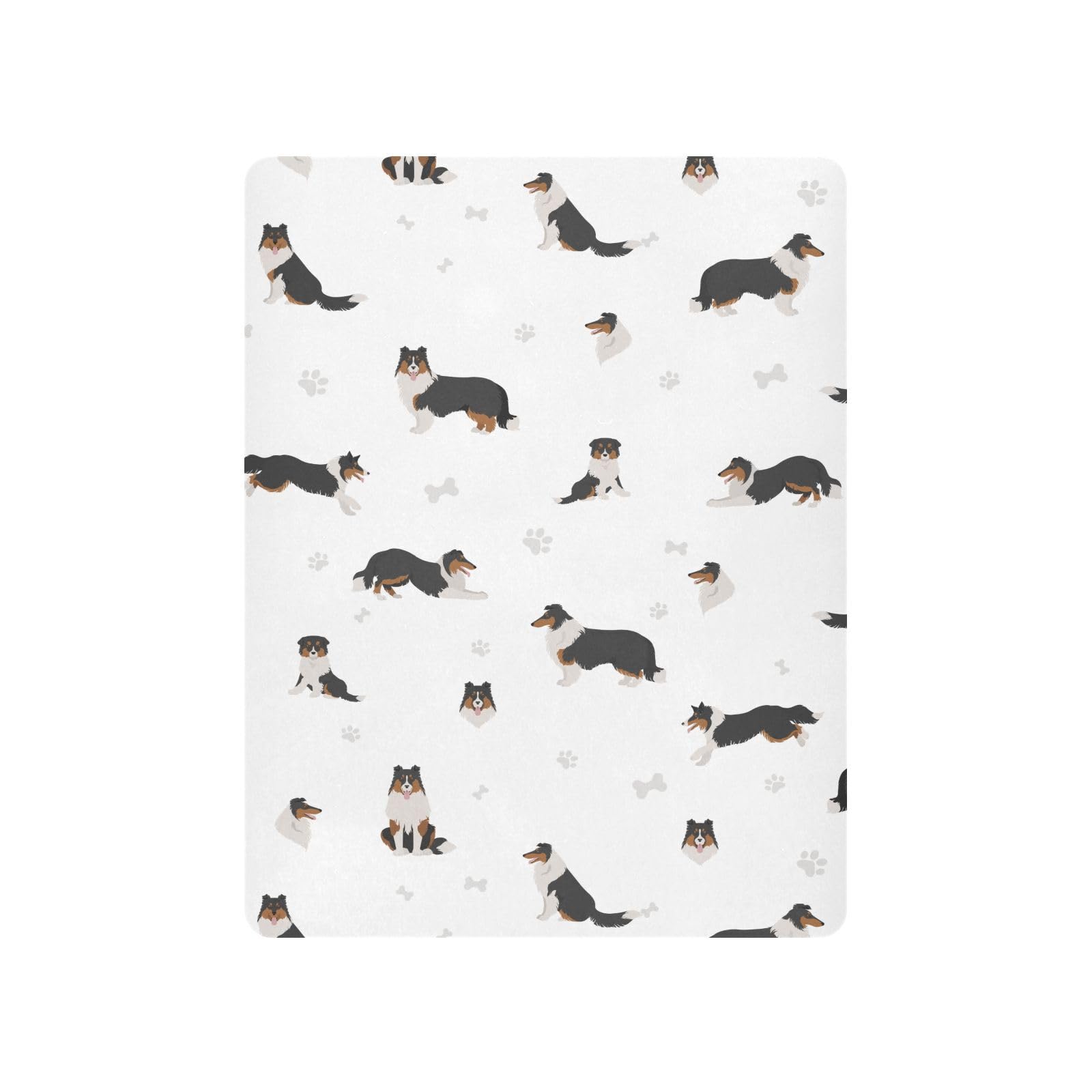 vvfelixl Rough Collie mini crib sheet elastic edge—snug fit keeps sheet flat
