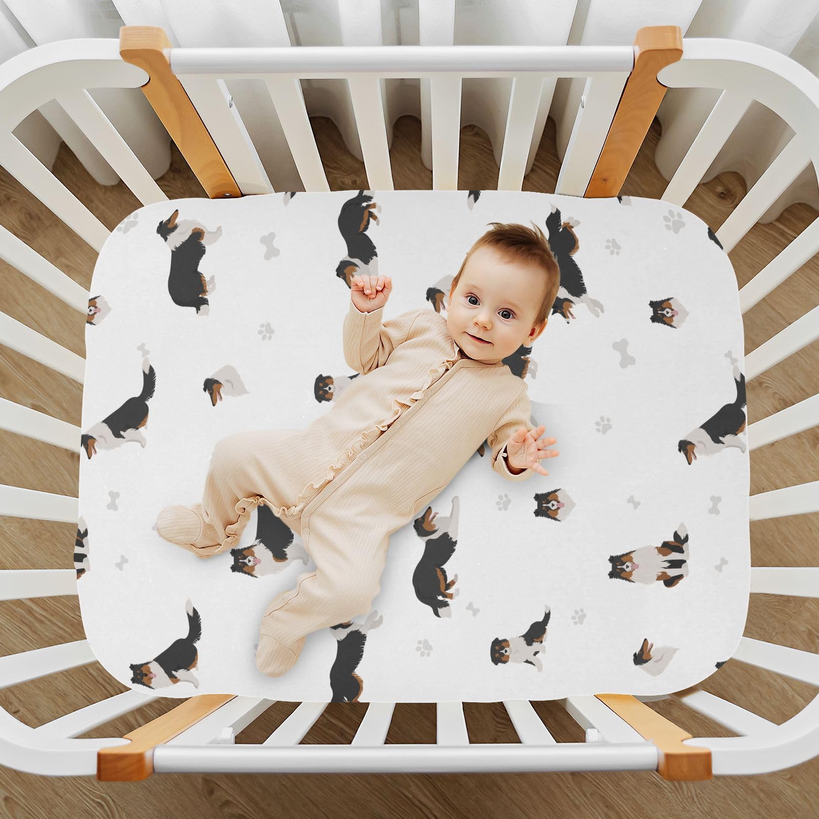 vvfelixl Rough Collie nursery pattern—cozy look for nap time