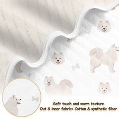 vvfelixl Samoyed dog swaddle blanket used in stroller for on-the-go comfort.