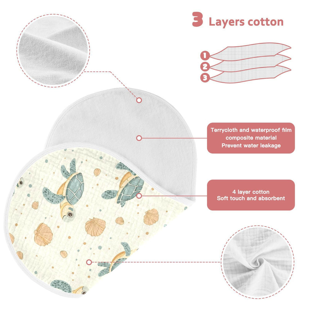 vvfelixl sea turtle burp cloth features four-layer protection for staying dry
