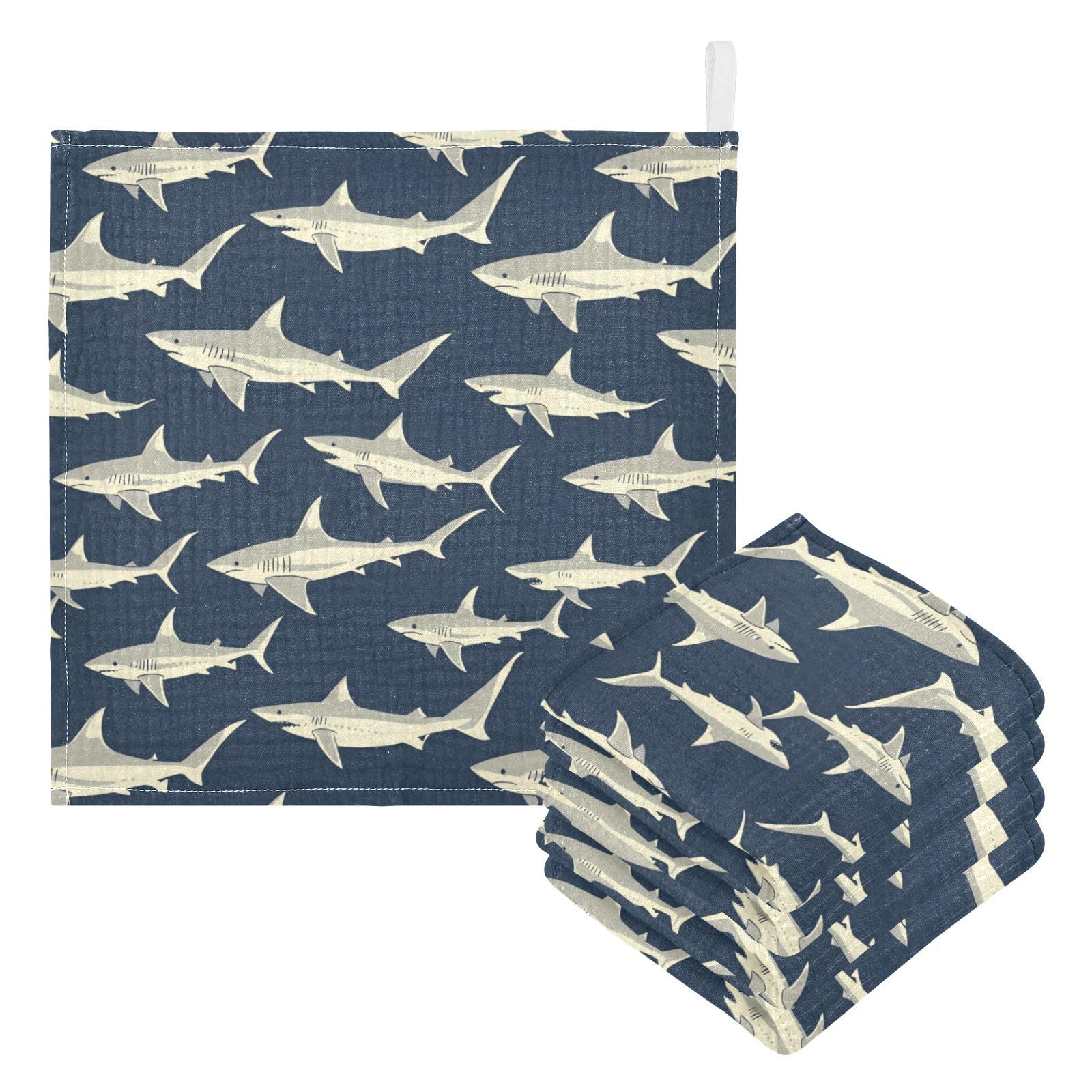 vvfelixl Sharks in Ocean baby face towel, ultra-soft touch for delicate skin.