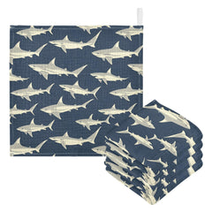 vvfelixl Sharks in Ocean baby face towel, ultra-soft touch for delicate skin.