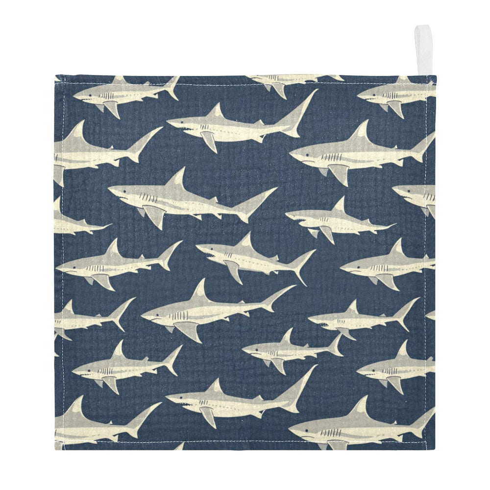 vvfelixl Sharks in Ocean burp cloths 5-pack, soft and absorbent for quick cleanups.