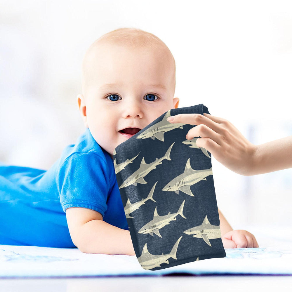 vvfelixl Sharks in Ocean easy-care wash and quick-dry fabric.