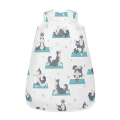 vvfelixl unisex yoga dogs design on baby wearable blanket for versatile comfort