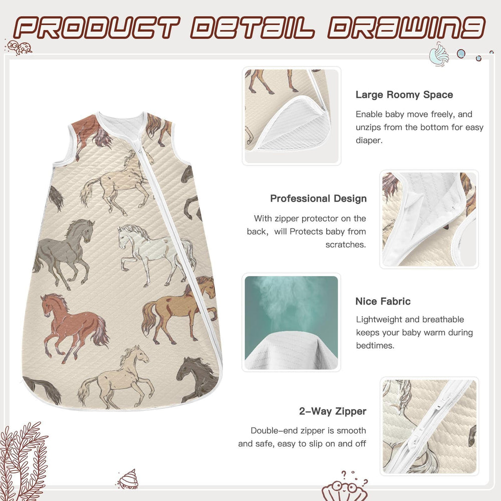 vvfelixl Walking Horse sleeping bag bottom zipper allows quick diaper changes without fully undressing.
