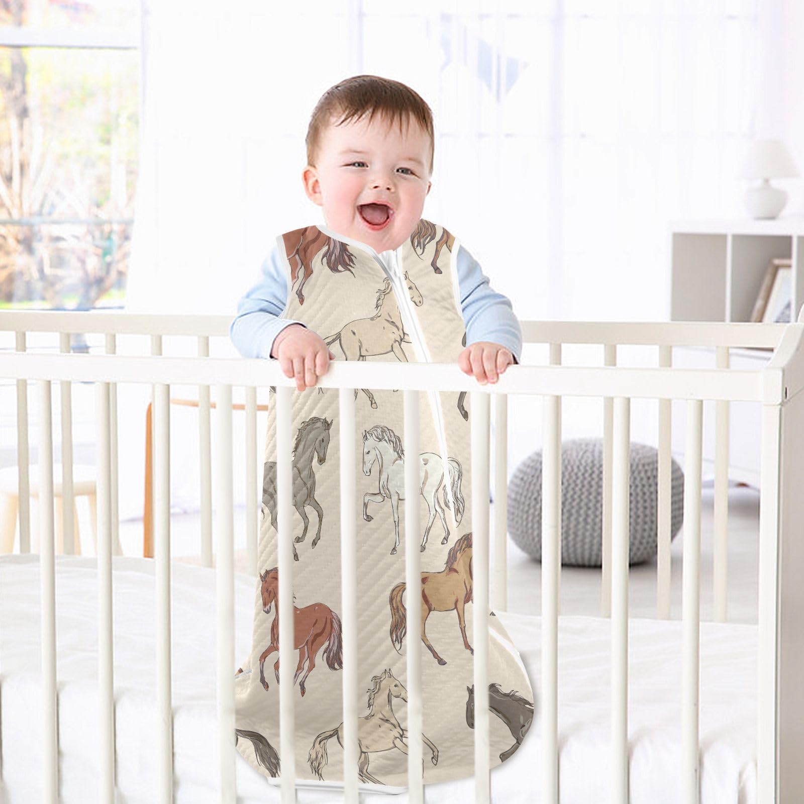 vvfelixl Walking Horse sleeping bag size chart reference for perfect fit from newborn to toddler.