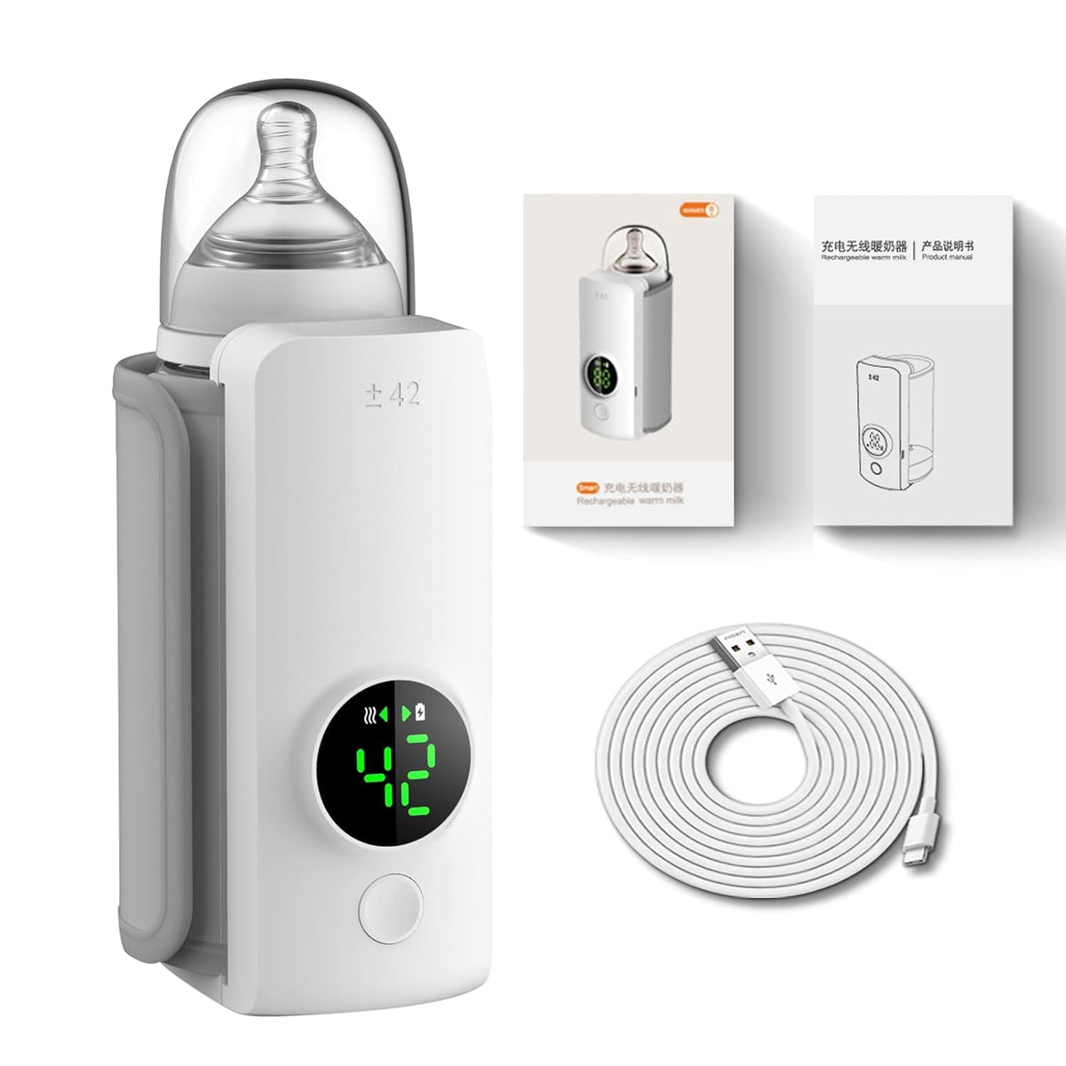 VVU&CCO fast heating bottle warmer front view for on-the-go feeding convenience.