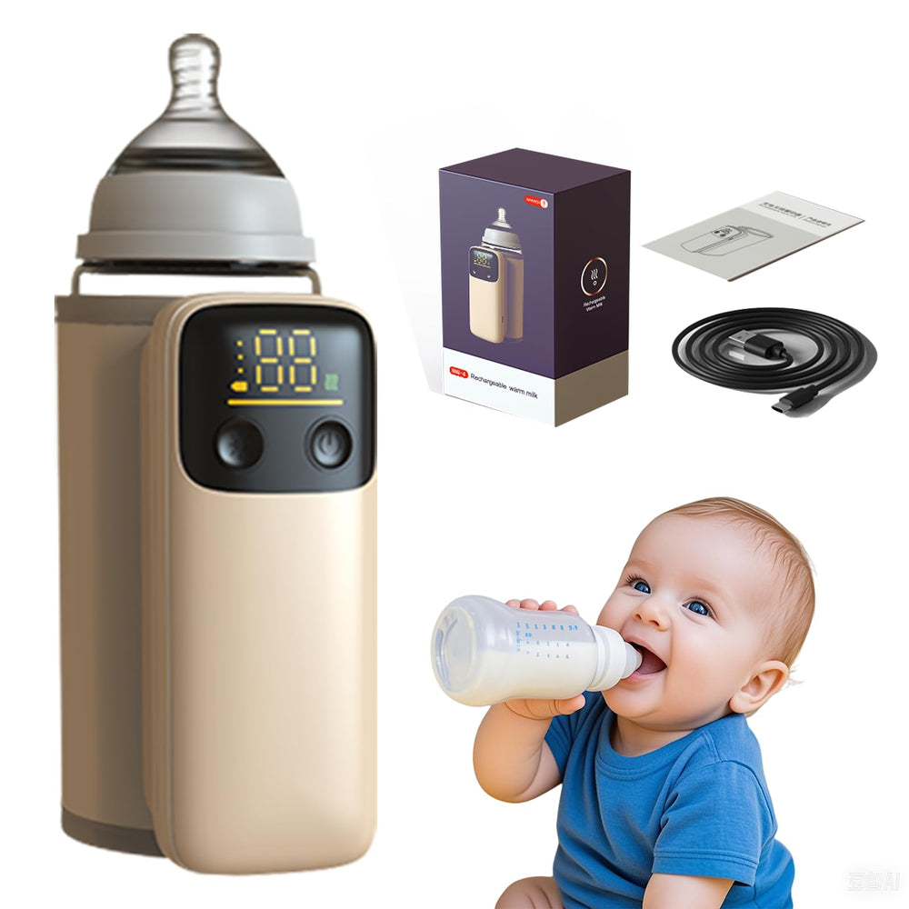 VVU&CCO portable bottle warmer with LCD display for precise temperature control on the go.