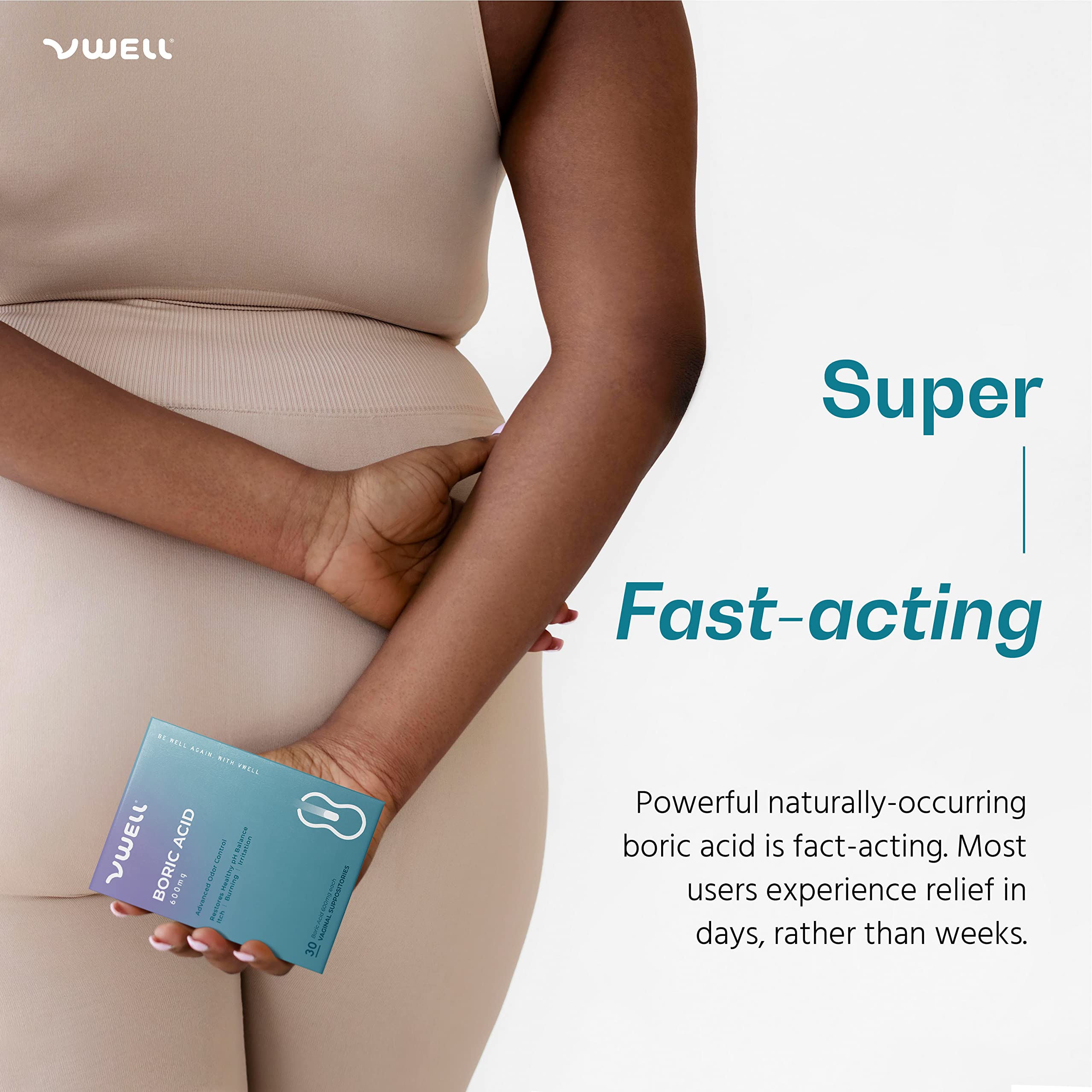 VWELL suppository used before bed for daily pH balance support