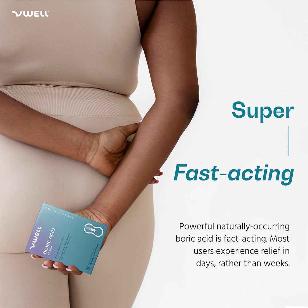 VWELL suppository used before bed for daily pH balance support