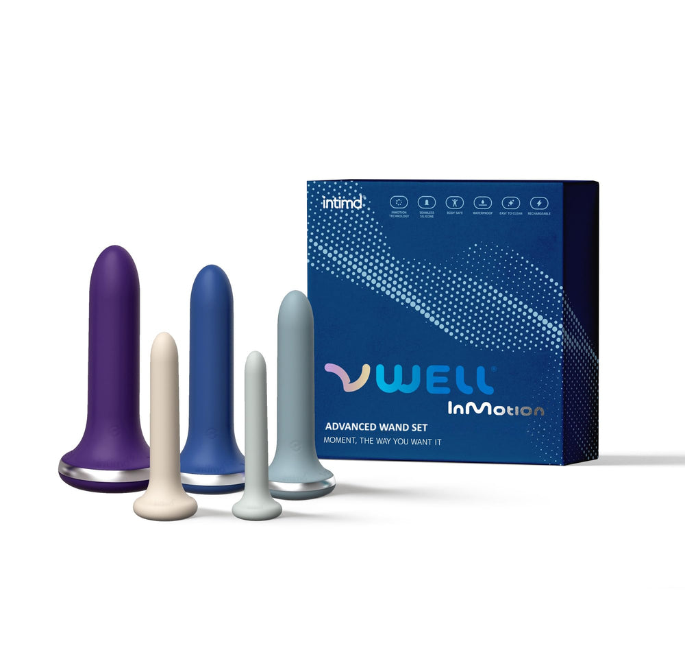 VWELL Inmotion silicone wands set: silky surface for precise targeting and comfortable grip.