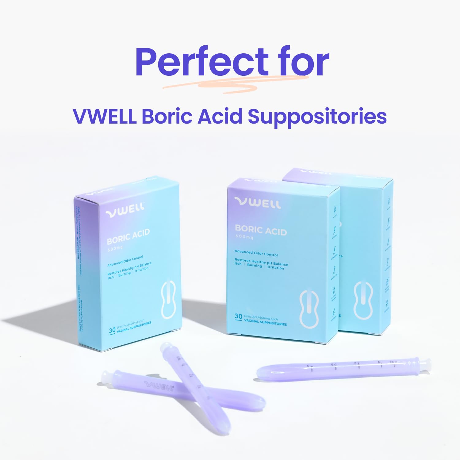 VWELL MaxComfort push-to-insert design enables smooth application.