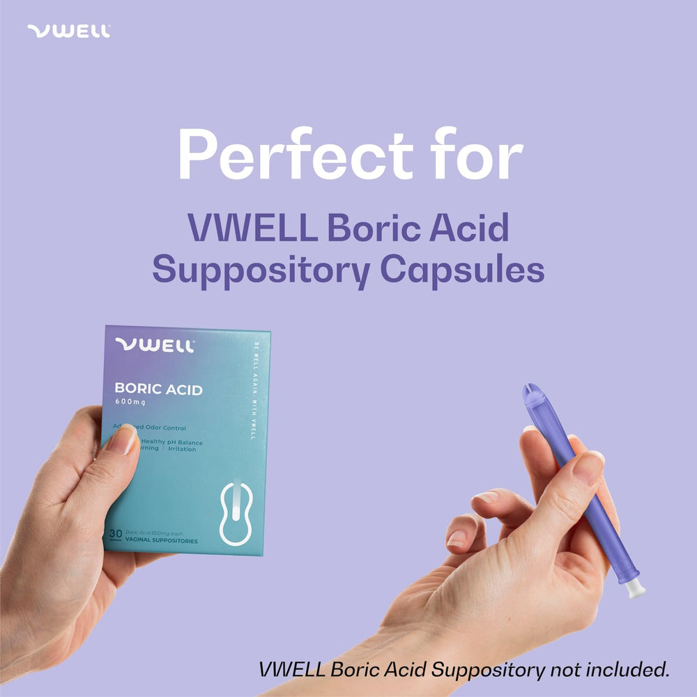 VWELL MaxComfort portable one-time-use applicator ideal for travel.