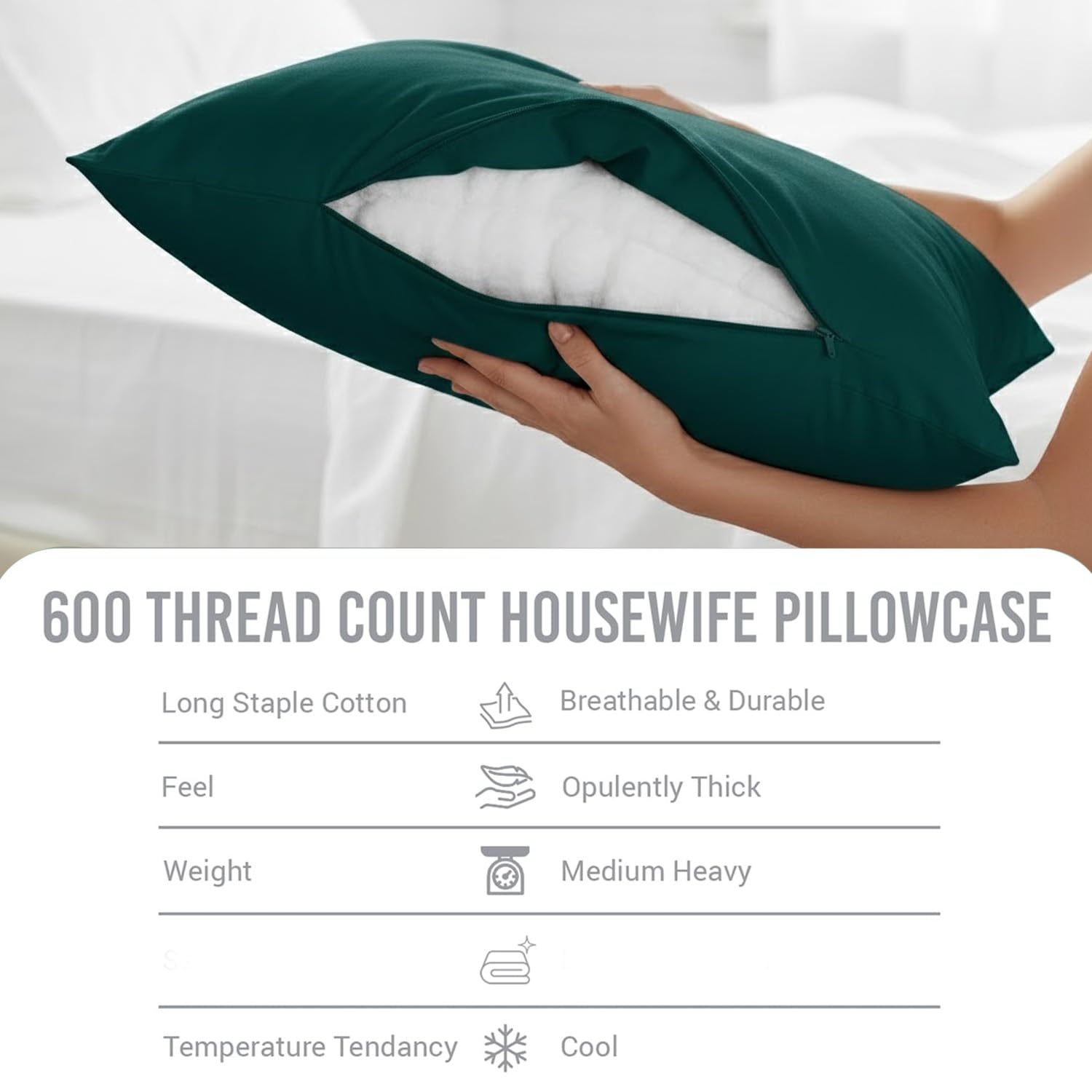 VyAura HOME teal pillow case 12x16 inch, soft texture for comfortable on-the-go naps