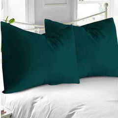 VyAura HOME toddler pillow case teal front view, premium Egyptian cotton softness for cozy naps